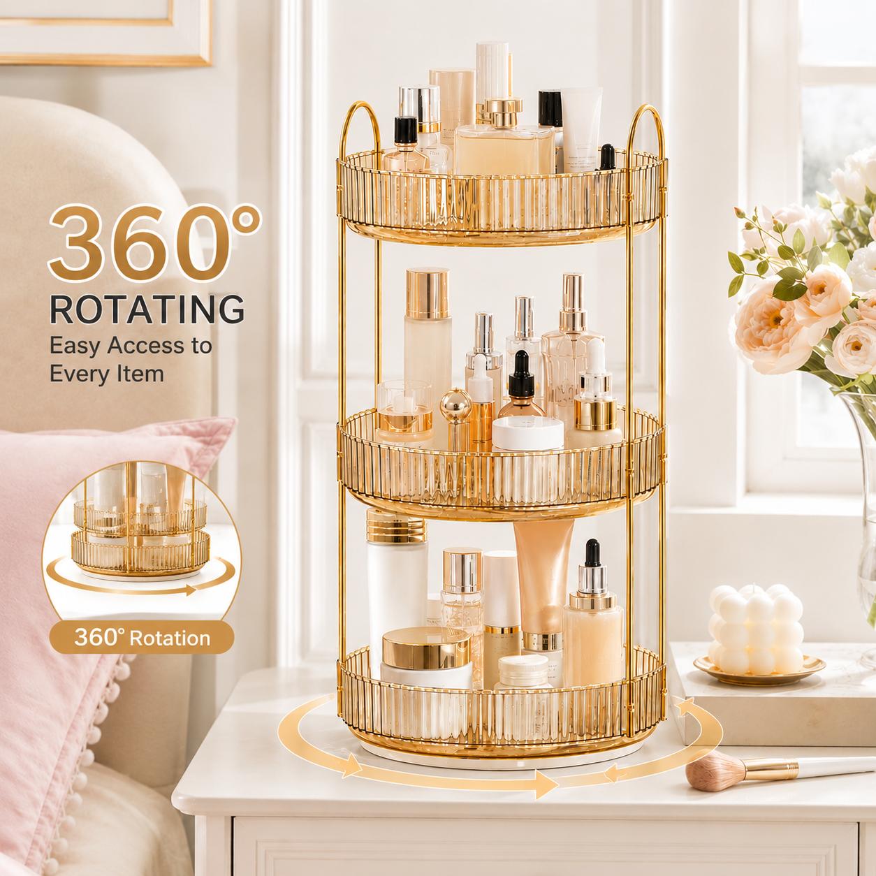 Perfume Fragrance Holder - Organizzatore Trucchi Girevole a 360° in